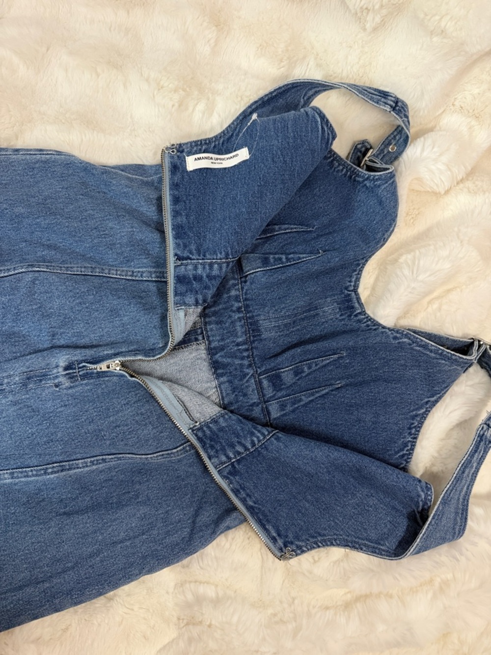 Amanda Uprichard Blue Denim Ombre Midi Dress - Picture 7 of 7